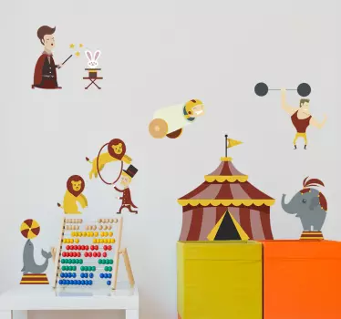 Pegatinas infantiles elementos de circo - TenVinilo