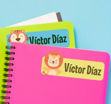 Pegatinas personalizadas cuaderno de animales - TenVinilo