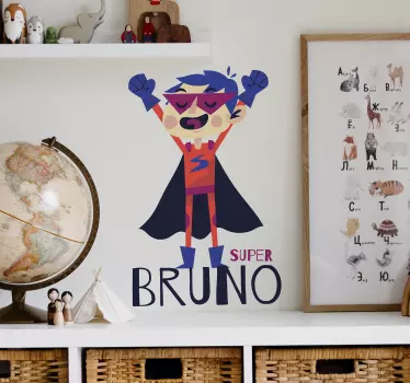 Pegatinas superhéroe Super chico personalizado - TenVinilo