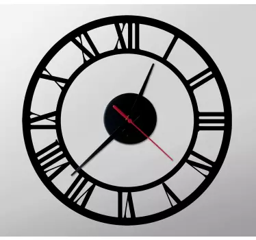 Reloj vinilo pared Asombrosos números romanos - TenVinilo