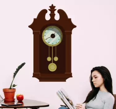 Reloj vinilo pared de madera estilo vintage - TenVinilo