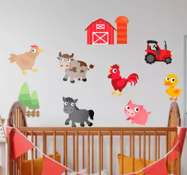 Sticker animales de granja - TenVinilo