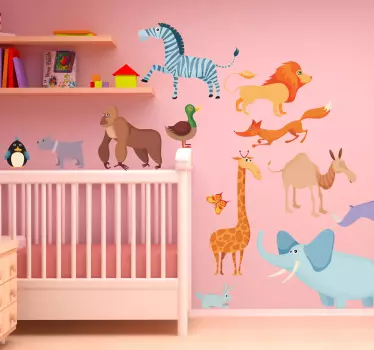 Sticker infantil fieras salvajes - TenVinilo