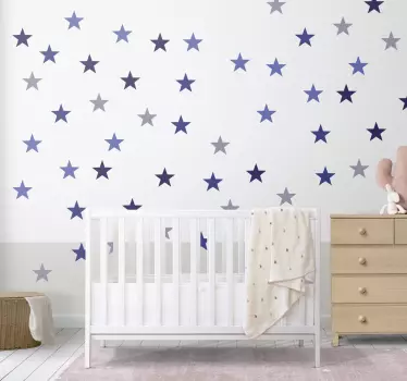 Stickers decorativo estrellas azules - TenVinilo