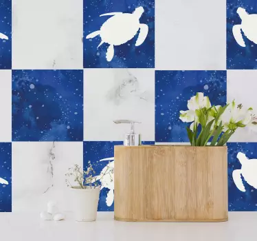 Vinilo azulejos animal patrón de galaxia - TenVinilo