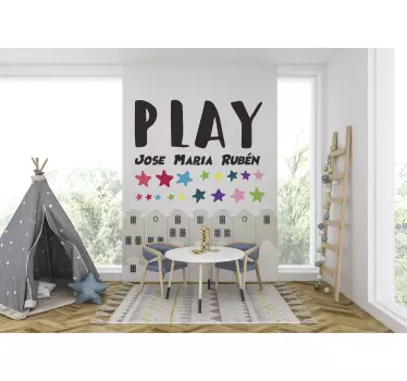Vinilo bebé sala de juegos personalizable - TenVinilo