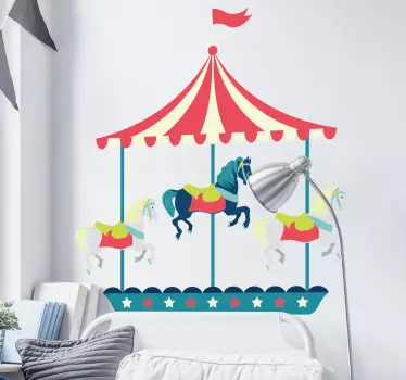 Vinilo cabecero cama infantil carrusel - TenVinilo