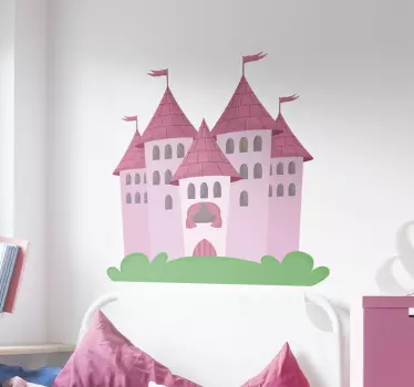 Vinilo cabeceros de cama castillo niña - TenVinilo