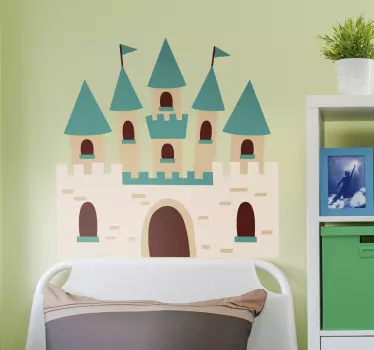 Vinilo cabeceros de cama castillo niño - TenVinilo