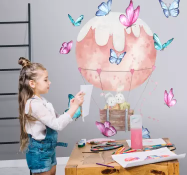 Vinilo canción infantil aventura en globo aerostático - TenVinilo