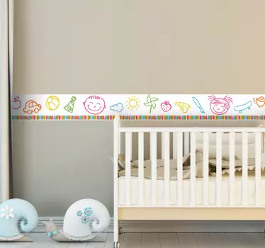 Vinilo cenefa pared infantil - TenVinilo
