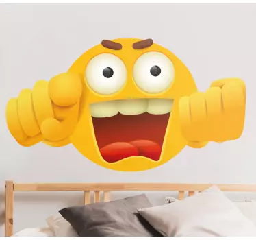 Vinilo circo cara de emoticono emocionado - TenVinilo