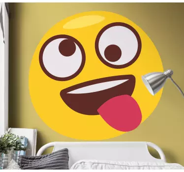Vinilo circo cara emoji juguetona - TenVinilo