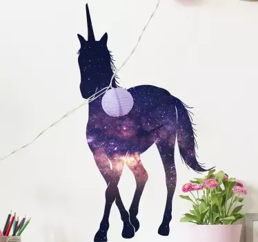 Vinilo cuento infantil Unicornio de color espacial - TenVinilo