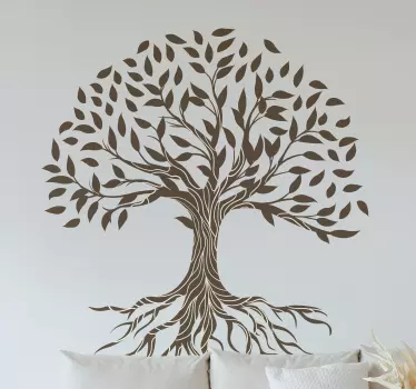 Vinilo pared salón árbol de la vida fondo vintage - TenVinilo