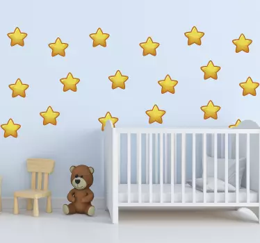 Vinilo de estrellas infantiles doradas - TenVinilo