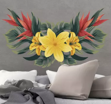 Vinilo de flor Arco floral tropical - TenVinilo