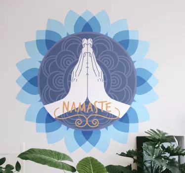 Vinilo mandala azul de yoga namaste - TenVinilo