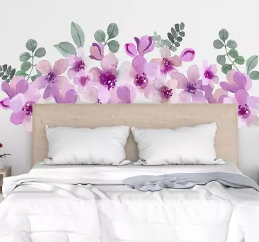 Vinilo de flor Hermoso ramo de flores de acuarela - TenVinilo