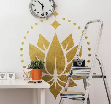 Vinilo de flor Loto dorado - TenVinilo