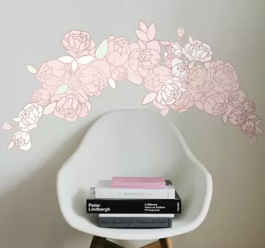 Vinilo de flores arco de peonías - TenVinilo