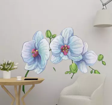 Vinilo de flores conjunto de orquídeas blancas - TenVinilo