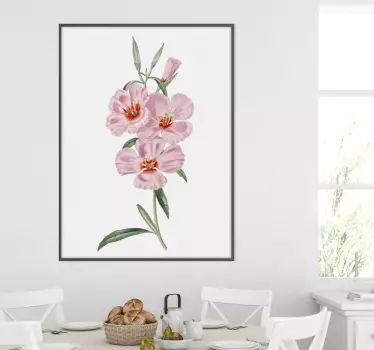 Vinilo de flores orquídea rosa enmarcadas - TenVinilo