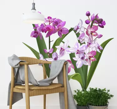 Vinilo de flores orquídea y pétalos - TenVinilo