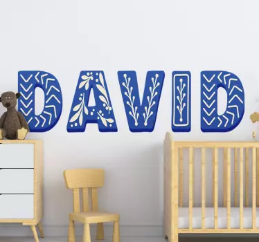 Vinilo pared del dormitorio para niños con nombre persona - TenVinilo