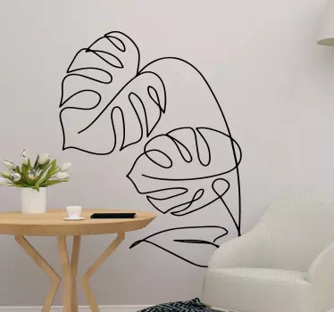 Vinilo de plantas silueta hojas monstera - TenVinilo
