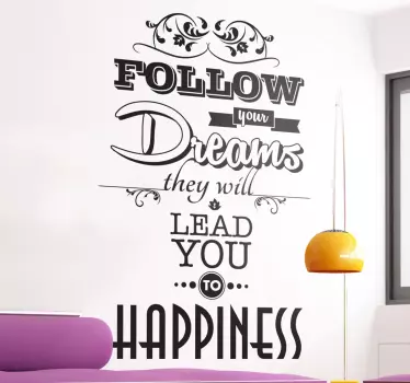 Vinilo de texto follow your dreams - TenVinilo