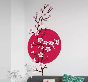Vinilo flor japonés rama de cerezo - TenVinilo