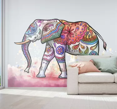 Vinilo decorativo animal salvaje mandala colorido - TenVinilo