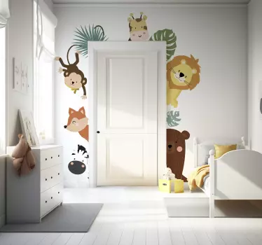 Vinilo decorativo animales para puerta - TenVinilo