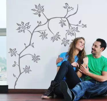 Vinilo decorativo árbol florido - TenVinilo