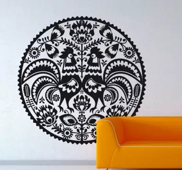 Vinilo decorativo bordado floral monocolor - TenVinilo