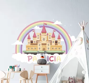Vinilo decorativo cartoon Castillo de fantasía personalizado - TenVinilo