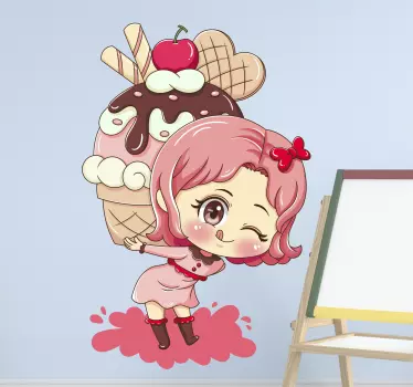Vinilo decorativo cartoon Magdalena de anime - TenVinilo