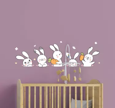 Vinilo decorativo cartoon Pequeña vida de conejo - TenVinilo