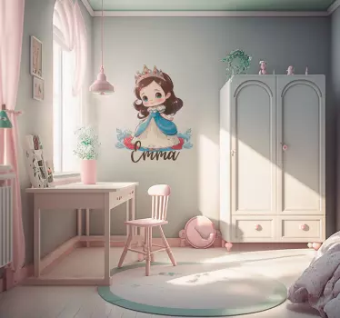 Vinilo decorativo cartoon Princesa infantil - TenVinilo
