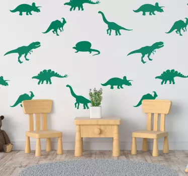 Vinilo decorativo casa dinosaurios diferentes - TenVinilo