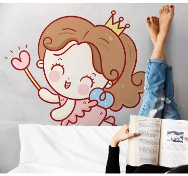 Vinilo decorativo cuento infantil Hada rosa bebé - TenVinilo
