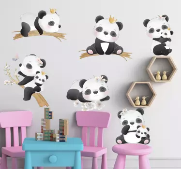 Vinilo decorativo de animal salvaje Vida panda - TenVinilo