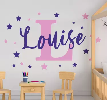 Vinilo decorativo infantil estrellas con nombre - TenVinilo