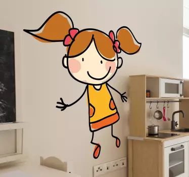 Vinilo decorativo dibujo trazo joven - TenVinilo