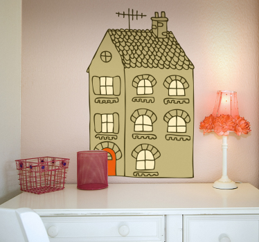 Vinilo decorativo dibujo vivienda - TenVinilo