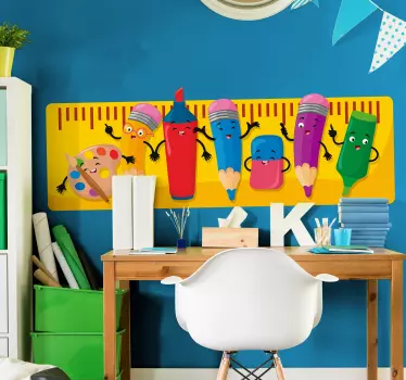 Vinilo decorativo educativo Amigos lápiz - TenVinilo