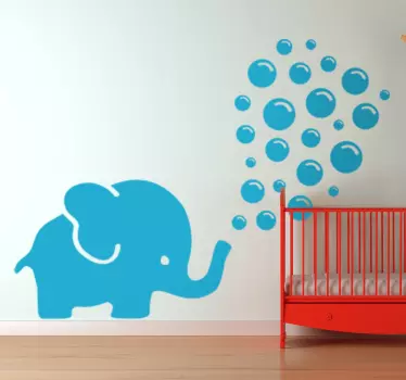 Vinilo decorativo elefante que sopla burbujas - TenVinilo
