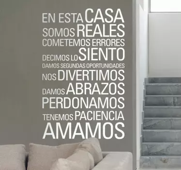 Vinilo decorativo en esta casa - TenVinilo