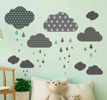 Pack 9 vinilos decorativos estilo escandinavo nubes - TenVinilo